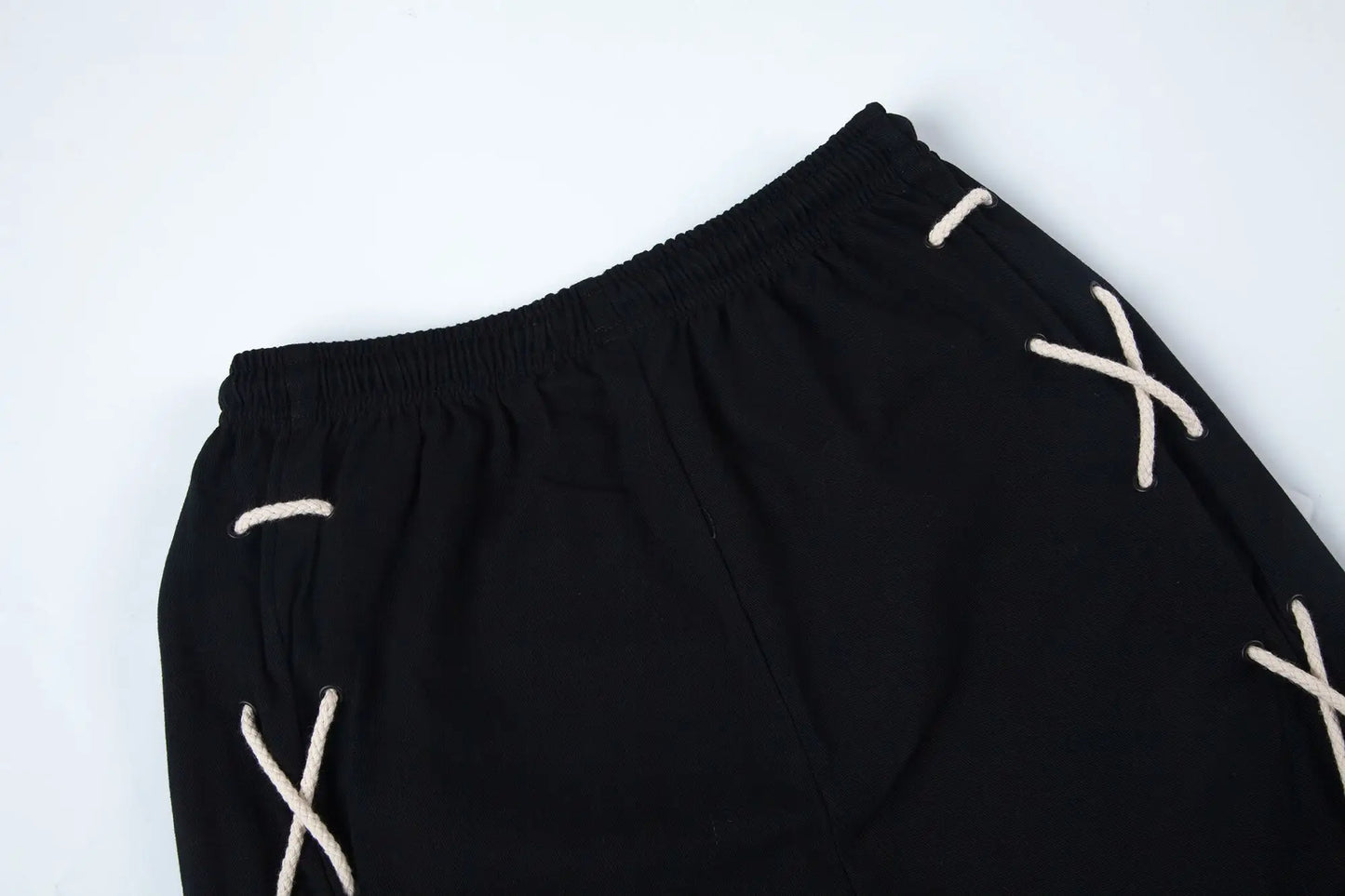 hip hop loose fit elastic waist pants fashion side reflective cross lines pants mens casual streetwear sportwear pants joggers unique joggers style 5495