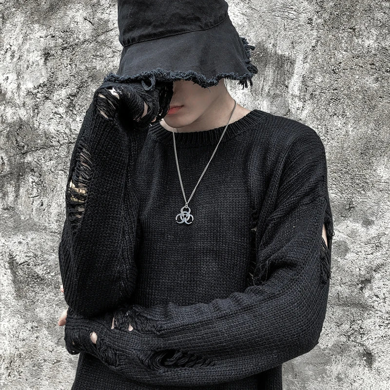 leather varsity streetwear knit with bold stitching, fall/winter pullover for urban outfits, men’s streetwear clothing piece 