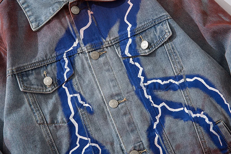 casual layering jacket featuring mens hip hop lightning denim jackets fashion graffiti ripped coats high street swag outerwears 2020 new spring streetwear jacket design – premium quality jacket for men