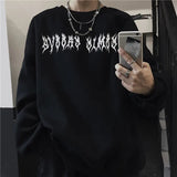 2021 Harajuku Weirdo Graffiti Letter Printed Hoodies Men Lucky Me I Se