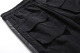 hip hop loose fit elastic waist pants cargo pockets spliced reflective lines ankle pants mens drewstring sportwear pants joggers unique joggers style 1978