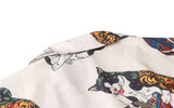 Sadcore Oversized shirt – Gonthwid Hawaiian Beach Shirts Harajuku Japanese Tattoo Cat