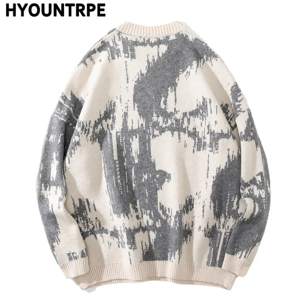 hip hop letter embroidery knitted oversized sweater men new casual o neck long sleeve pullover streetwear unisex loose sweaters - oversized streetwear hoodie, high quality cotton hoodie, urban fashion pullover