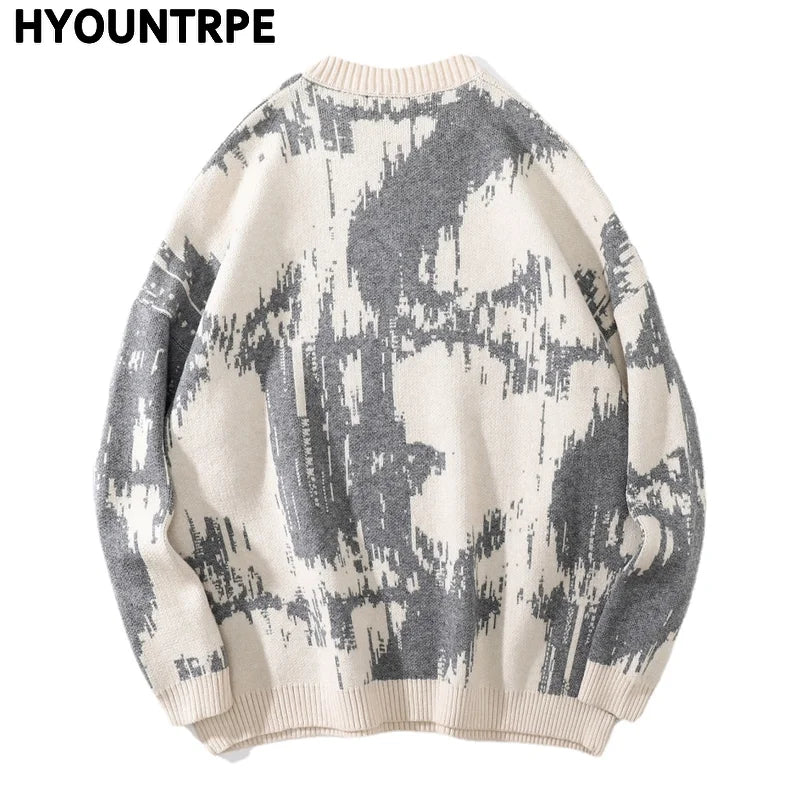 hip hop letter embroidery knitted oversized sweater men new casual o neck long sleeve pullover streetwear unisex loose sweaters - oversized streetwear hoodie, high quality cotton hoodie, urban fashion pullover