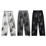 rainbowtouches classic fashion brand new trousers men tie dye gradient loose straight leg drape wide rope comfortable boys pants unique default style 2674