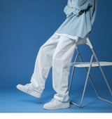 straight jeans men wide jeans white loose denim trousers neutral jean streetwear casual pure man women pants hip hop bagy jeans unique jeans style 2838