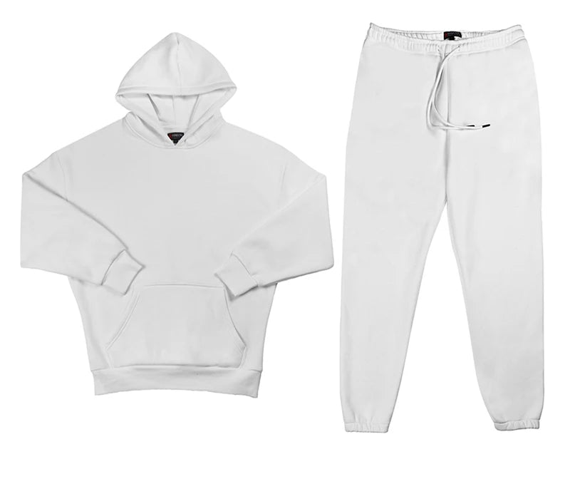 rainbowtouches quality pure cotton 2 piece couple hoodie solid color hip hop casual sportswear pullover mens pants plush unique default style 1477