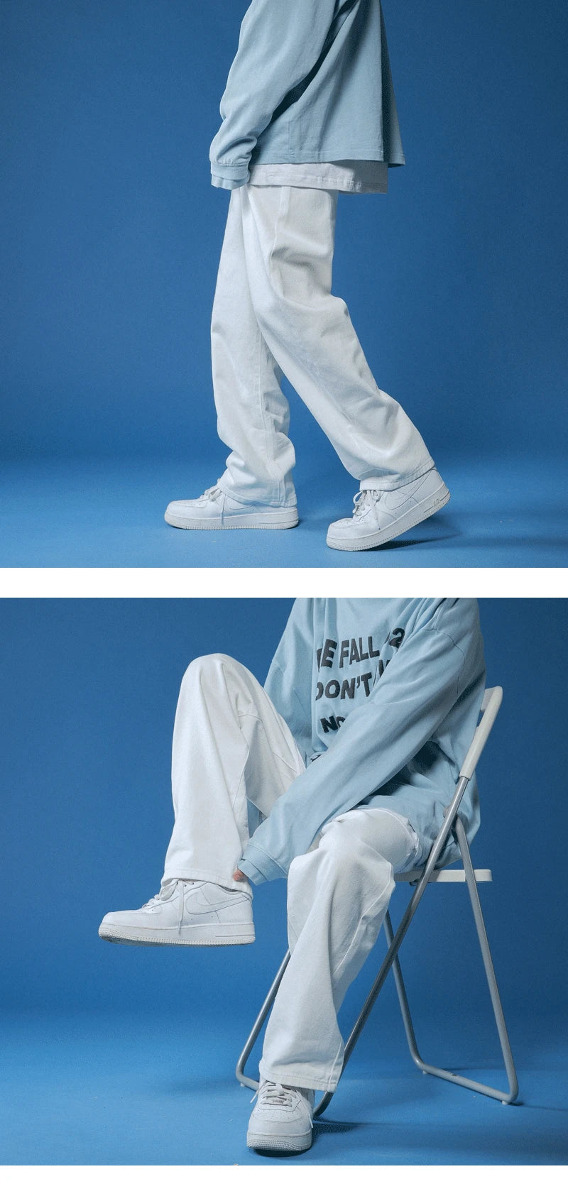 straight jeans men wide jeans white loose denim trousers neutral jean streetwear casual pure man women pants hip hop bagy jeans unique jeans style 2837