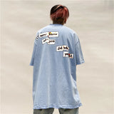 Vaporwave Aesthetic print tee – Distorted Portrait Printing Short Sleeved T Shirt Hip Hop Su