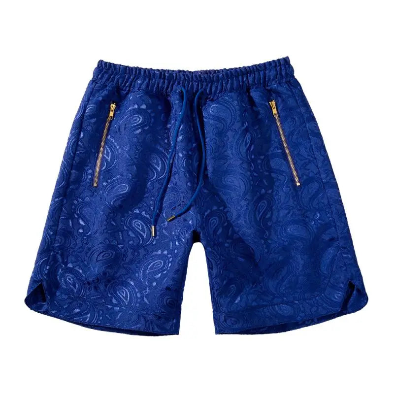 hip hop loose shorts elastic waist pants fashion printed zipper pocket half pants mens drewstring casual sportswear pant joggers unique joggers style 1096