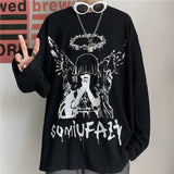 Y2k Oversized shirt – Men Long Sleeve T Shirts Autumn Print Gothic Vintage Ulzzang