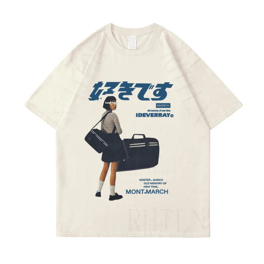 Anime Aesthetic Shirt – Hip Hop Streetwear Harajuku T Shirt Girl Japanese Kanji Prin – Edgy Streetwear for All Genders