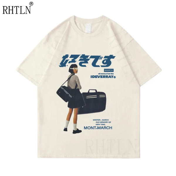 Anime Aesthetic Shirt – Hip Hop Streetwear Harajuku T Shirt Girl Japanese Kanji Prin – Edgy Streetwear for All Genders