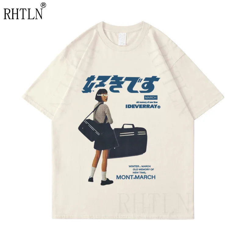 Anime Aesthetic Shirt – Hip Hop Streetwear Harajuku T Shirt Girl Japanese Kanji Prin – Edgy Streetwear for All Genders