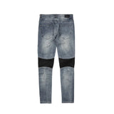 knee zipper hole patckwork skinny denim jeans men casual slim biker trousers jeans fashion streetwear hip hop jean pants joggers unique joggers style 1040