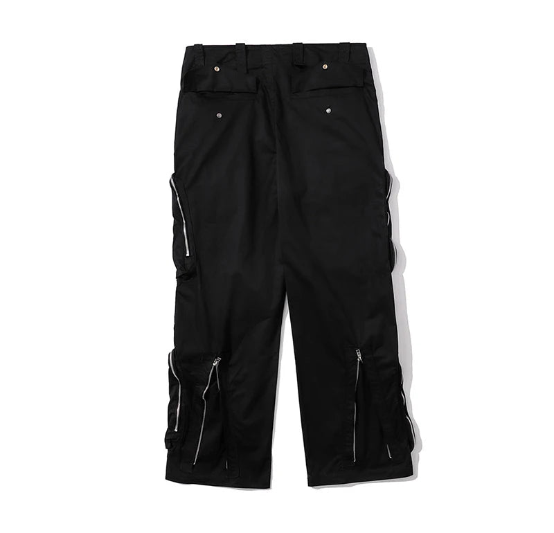 rainbowtouches fashion classic brand mens cargo pants casual zipper pocket design trousers loose straight tooling style overalls unique cargo style 4418