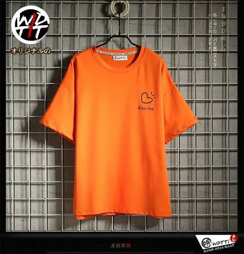 Y2K Graphic Tee – Black Kawaii Cat T Shirt Men Japanese Cute T Shirt – Urban Streetwear for Men & Women