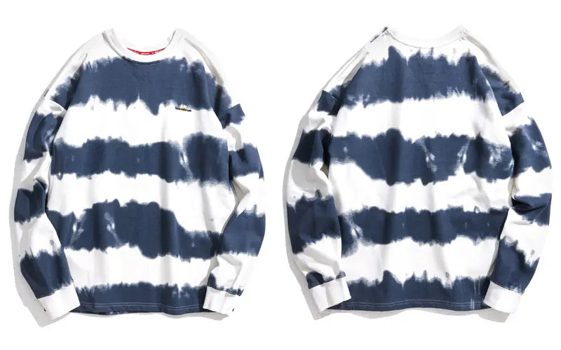Gonthwid Harajuku Tie Dye Striped Pullover Sweatshirts Hoodies 2023 Me