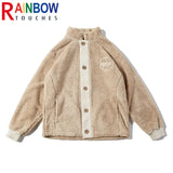 streetwear jacket featuring rainbowtouches cashmere jacket mens and womens fashion brand hip hop retro tooling outdoor jacket thickening unisex design – premium quality jacket for men