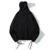 Aolamegs Punk Graphic Print Zipper Ribbon Hooded Hoodie Men Casual Bla