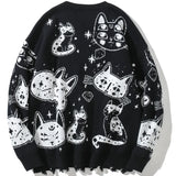 grunge knit sweater with heavyweight fabric, layered urban look for cold weather, street fashion menswear trend for seasonal 