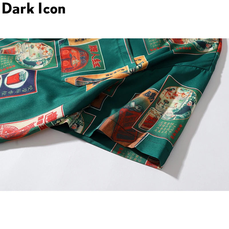 Dark Icon Cigarette Case Print Retro Hip Hop Shirts 2020 Summer Vacation Beach Shirts Hawaii Shirts Streetwear Clothing
