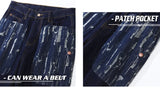 rainbowtouches fashion brand mens jeans high street pants print design long trousers loose straight vintage style boy wide legs unique jeans style 5342