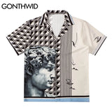 Vaporwave Vintage t-shirt – Gonthwid Hawaiian Beach Shirts Hip Hop Michelangelo David St