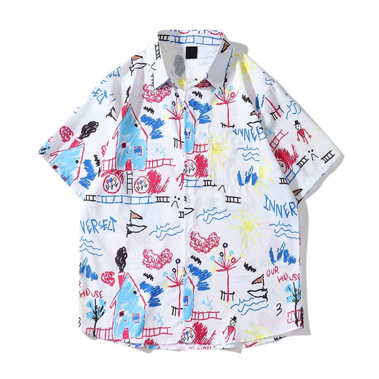 "On Shore" Unisex Men Women Streetwear Graphic Shirt Daulet Apparel
