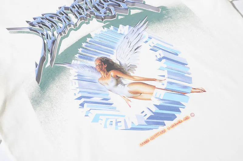 Glitchcore Fashion – Gonthwid Creative 3D Angel Print Long Sleeve Tees Shirts Str – Modern Streetwear for Everyone