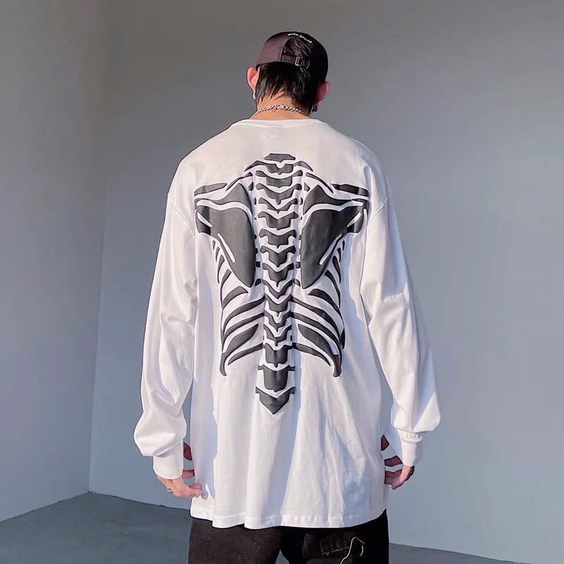 Gothic Streetwear – Hip Hop Streetwear Tshirt Mens Harajuku Skull Printed T Shir – Urban Streetwear for Men & Women