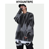 mens oversize sweater casual o neck knitted tops unisex autumn winter new fashion male warm hip hop loose streetwear sweaters urban wear with bold artwork, oversized graphic print design, Y2K vintage urban hoodie