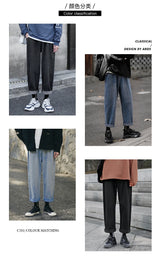 wide legs jeans men fashion retro solid color casual straight jean pants mens streetwear hip hop denim pants mens trousers m 3xl unique jeans style 3681