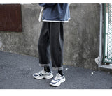 wide legs jeans men fashion retro solid color casual straight jean pants mens streetwear hip hop denim pants mens trousers m 3xl unique jeans style 3688