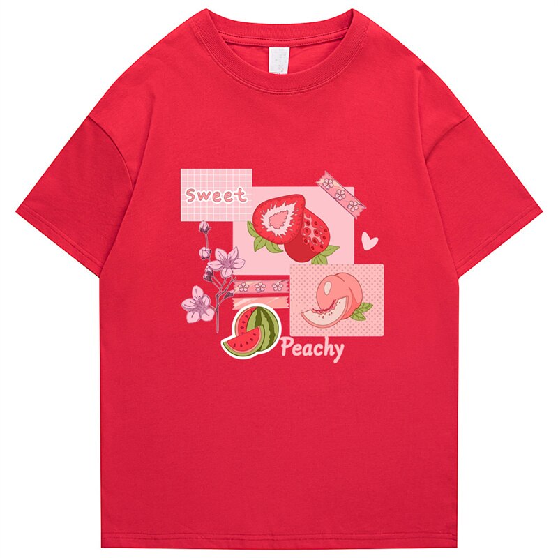 "Sliced Fruit" Graphic Unisex Streetwear Vintage Women Men Y2K T-Shirt