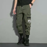 men hip hop black cargo pants joggers sweatpants overalls men ribbons streetwear harem pants women fashions trousers unique joggers style 2719