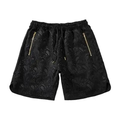 hip hop loose shorts elastic waist pants fashion printed zipper pocket half pants mens drewstring casual sportswear pant joggers unique joggers style 1097