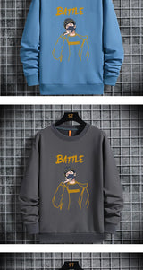 2021 Spring Autumn Mens Sweatshirts Korean Fashion Streetwear Print Ho