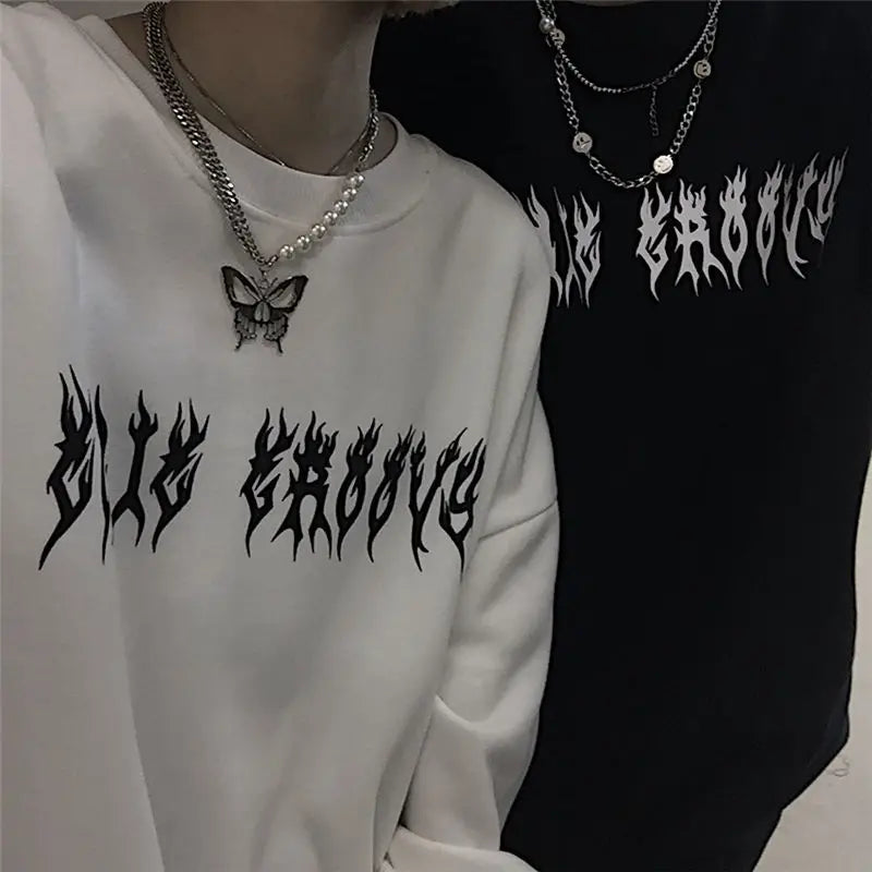 2021 Harajuku Weirdo Graffiti Letter Printed Hoodies Men Lucky Me I Se