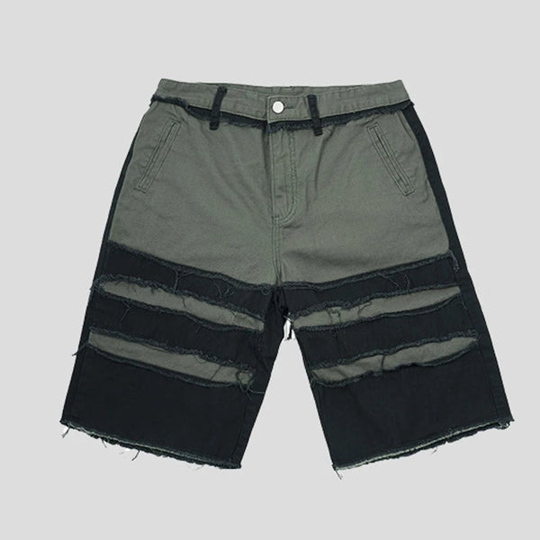 rainbowtouches brand summer men shorts washing fringes colors contrast fabric high street casual comfortable loose fifth pants unique shorts style 1152