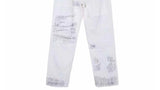 mens high street denim jean pants new casual loose ripped holes straight zipper white jeans trousers hip hop streetwear joggers unique joggers style 2634