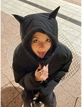 trapwear melting smiley featuring hip hop streetwear parka embroidered skull jacket harajuku little devil designer hood padded jacket coat winter outwear unisex