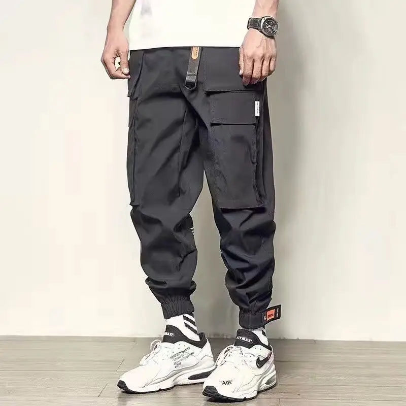 men pants spring and autumn cargo pants man fashion hip hop casual pants loose korean drawstring men joggers sweatpants unique joggers style 2451