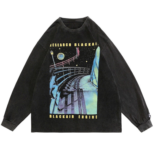 "Walk Way" Unisex Men Women Streetwear Graphic Sweatshirt Daulet Apparel