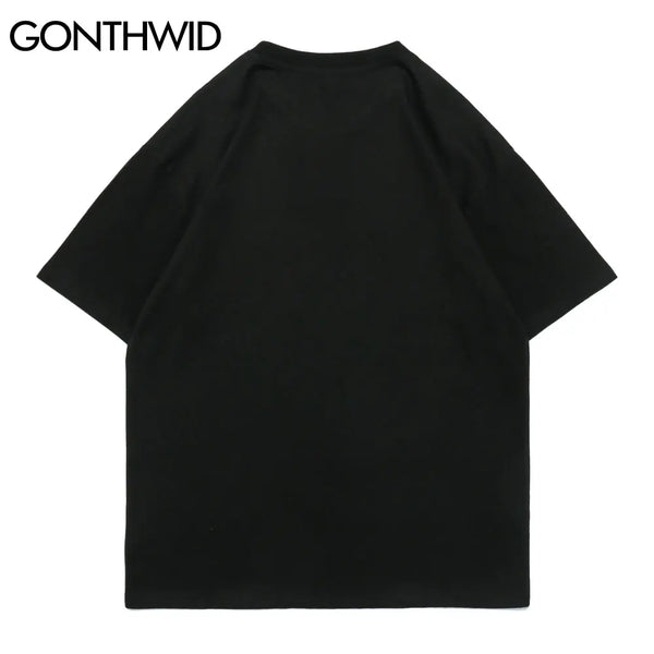 Trapwear Shirt – Gonthwid T Shirts Men Hip Hop Casual Gothic Punk Rock Poster – Modern Streetwear for Everyone