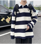 Autumn Lapel Hoodie Mens Fashion Hit Color Casual Striped Hoodies Mens