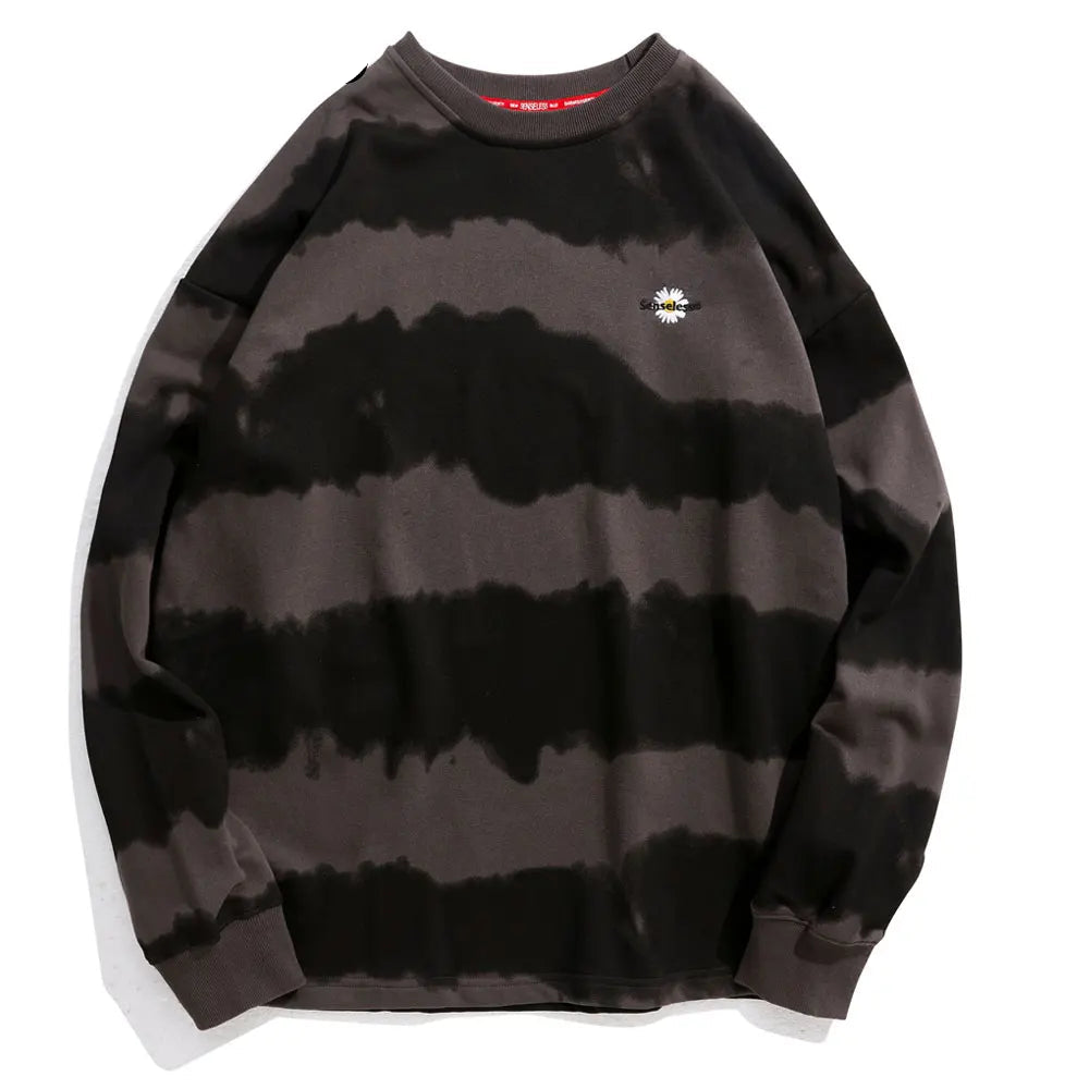 Gonthwid Harajuku Tie Dye Striped Pullover Sweatshirts Hoodies 2023 Me