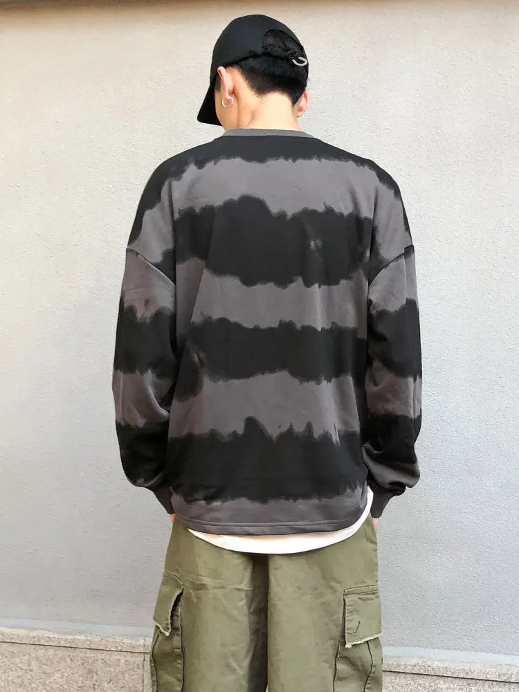 Gonthwid Harajuku Tie Dye Striped Pullover Sweatshirts Hoodies 2023 Me