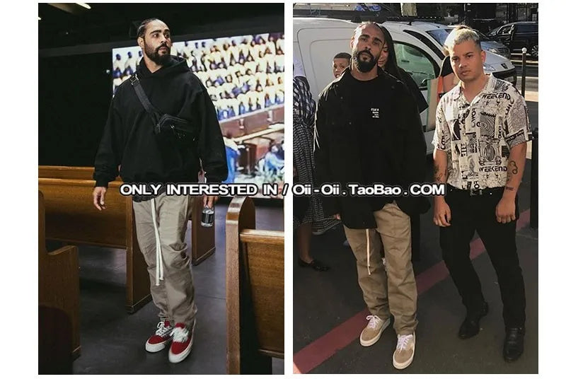 black khaki retro pants baggy high street mens joggers vintage straight trousers loose casual back pockets sweatpants for men unique joggers style 2847