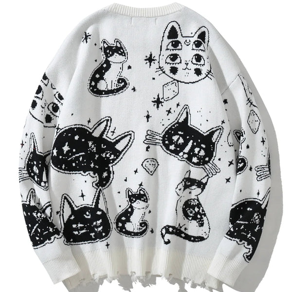 varsity flame pullover for men with bold graphic knit design, perfect for 2025 fashion, street fashion menswear trend for sea